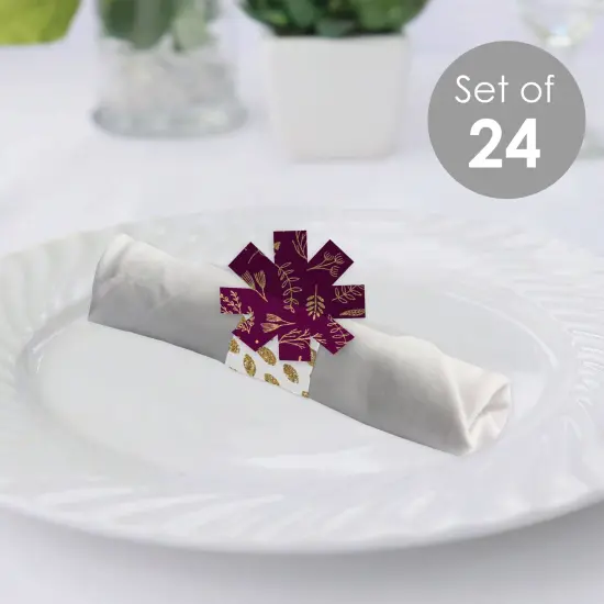 Big Dot of Happiness Elegant Thankful for Friends - Friendsgiving Thanksgiving Party Paper Napkin Holder - Napkin Rings - Set of 24 {3}