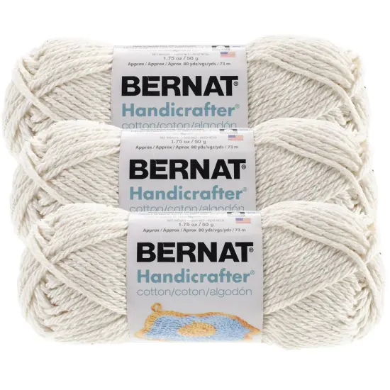 (Pack of 3) Bernat Handicrafter Cotton Yarn - Solids-Off White {1}