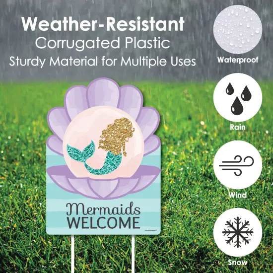 Big Dot of Happiness Let's Be Mermaids - Party Decorations - Birthday Party or Baby Shower Welcome Yard Sign {4}
