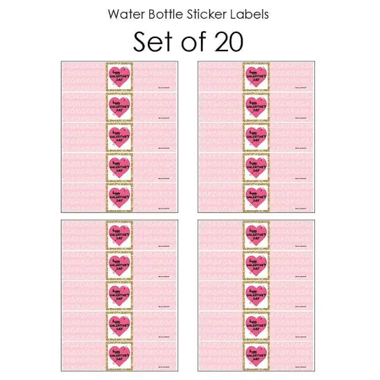 Big Dot of Happiness Be My Galentine - Galentine's and Valentine's Day Party Water Bottle Sticker Labels - Set of 20 {4}