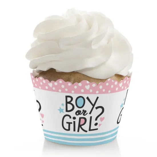 Big Dot of Happiness Baby Gender Reveal - Team Boy or Girl Party Decorations - Party Cupcake Wrappers - Set of 12 {1}