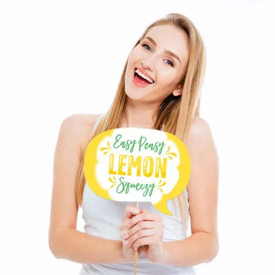 Big Dot of Happiness Funny So Fresh - Lemon - Citrus Lemonade Party Photo Booth Props Kit - 10 Piece {3}