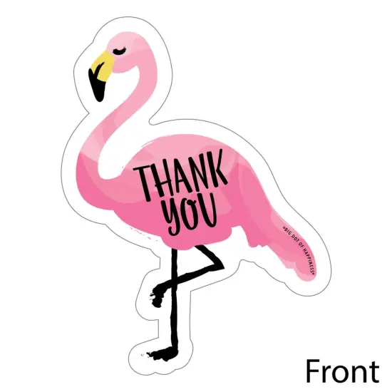Big Dot of Happiness Pink Flamingo - Shaped Thank You Cards - Tropical Summer Party Thank You Note Cards with Envelopes - Set of 12 {4}