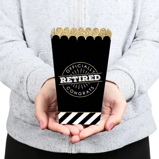 Big Dot of Happiness Happy Retirement - Retirement Party Favor Popcorn Treat Boxes - Set of 12 {6}