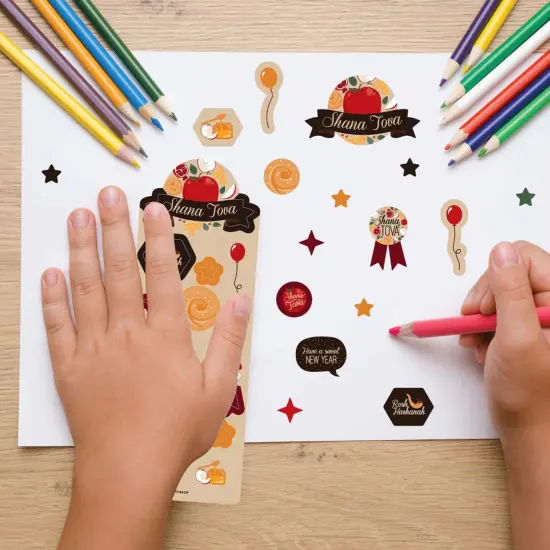 Big Dot of Happiness Rosh Hashanah - New Year Favor Kids Stickers - 16 Sheets - 256 Stickers {7}