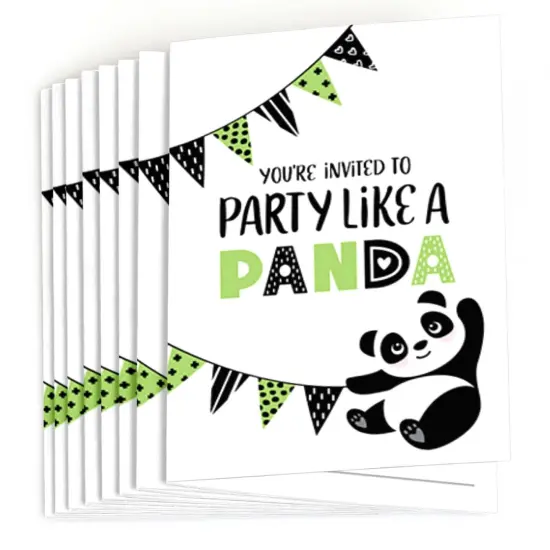 Big Dot of Happiness Party Like a Panda Bear - Fill In Baby Shower or Birthday Party Invitations (8 count) {3}