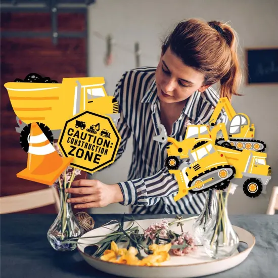 Big Dot of Happiness Dig It - Construction Party Zone - Baby Shower or Birthday Party Centerpiece Sticks - Showstopper Table Toppers - 35 Pieces {4}