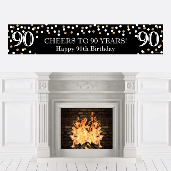 Big Dot of Happiness Adult 90th Birthday - Gold - Happy Birthday Decorations Party Banner {1}