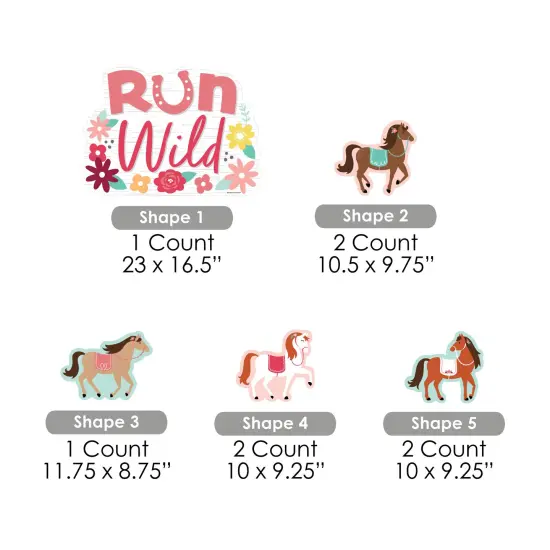 Big Dot of Happiness Run Wild Horses - Yard Sign and Outdoor Lawn Decorations - Pony Birthday Party Yard Signs - Set of 8 {7}
