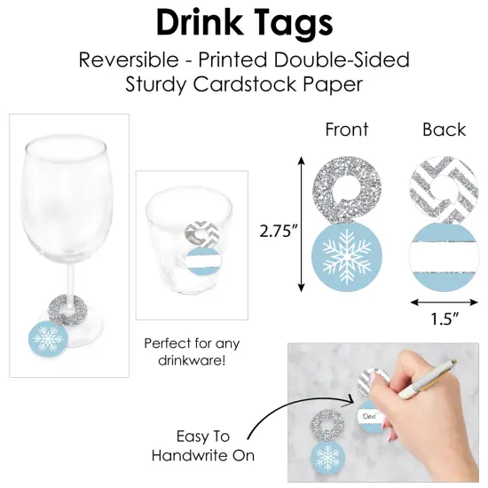 Big Dot of Happiness Winter Wonderland - Snowflake Holiday Party and Winter Wedding Paper Charger and Table Decorations Chargerific Kit for 8 {7}