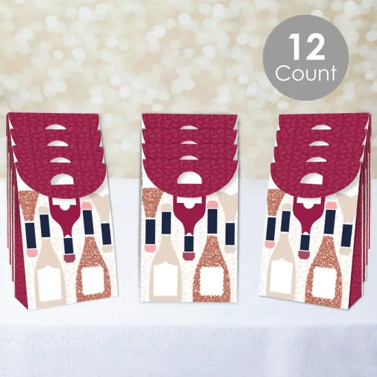 Big Dot of Happiness But First, Wine - Wine Tasting Gift Favor Bags - Party Goodie Boxes - Set of 12 {3}
