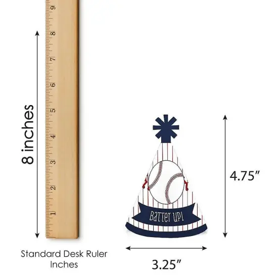 Big Dot of Happiness Batter Up - Baseball - Mini Cone Baby Shower or Birthday Party Hats - Small Little Party Hats - Set of 8 {7}