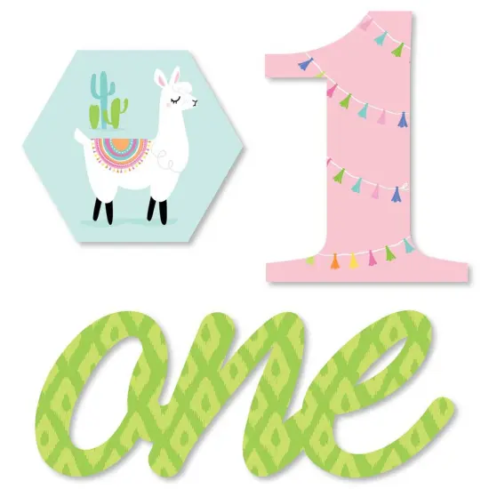Big Dot of Happiness 1st Birthday Whole Llama Fun - DIY Shaped Llama Fiesta First Birthday Party Cut-Outs - 24 Count {1}
