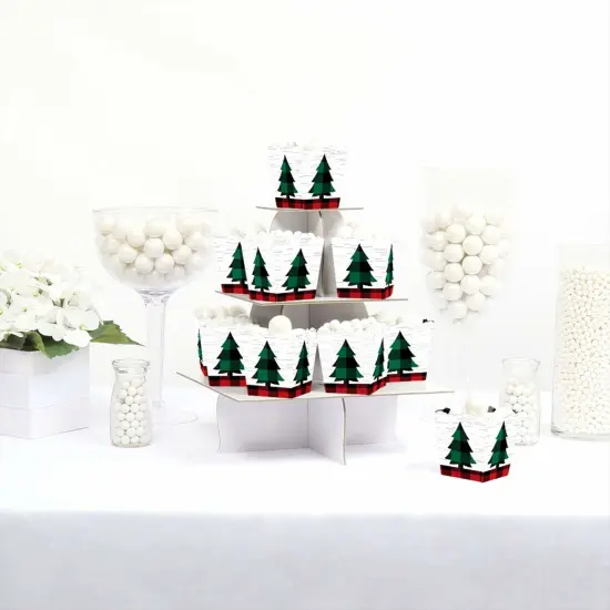 Big Dot of Happiness Holiday Plaid Trees - Party Mini Favor Boxes - Buffalo Plaid Christmas Party Treat Candy Boxes - Set of 12 {4}