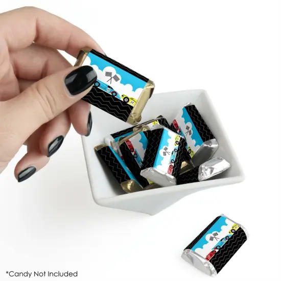 Big Dot of Happiness Let&rsquo;s Go Racing - Racecar - Mini Candy Bar Wrapper Stickers - Race Car Birthday Party or Baby Shower Small Favors - 40 Count {3}