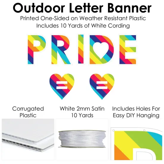 Big Dot of Happiness Love is Love - Pride - Large Rainbow Party Decorations - Pride - Outdoor Letter Banner {6}