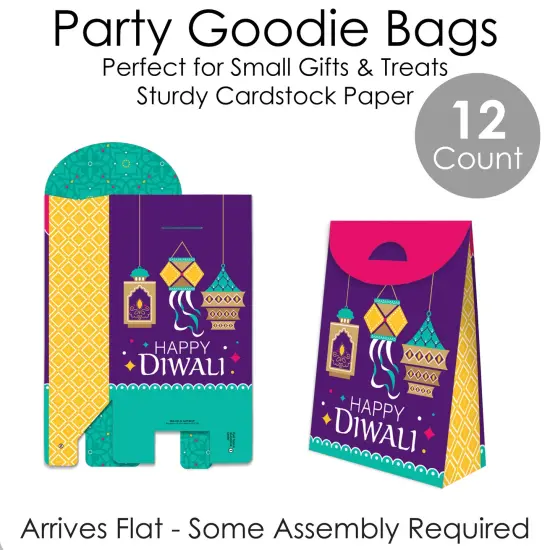 Big Dot of Happiness Happy Diwali - Festival of Lights Gift Favor Bags - Party Goodie Boxes - Set of 12 {7}