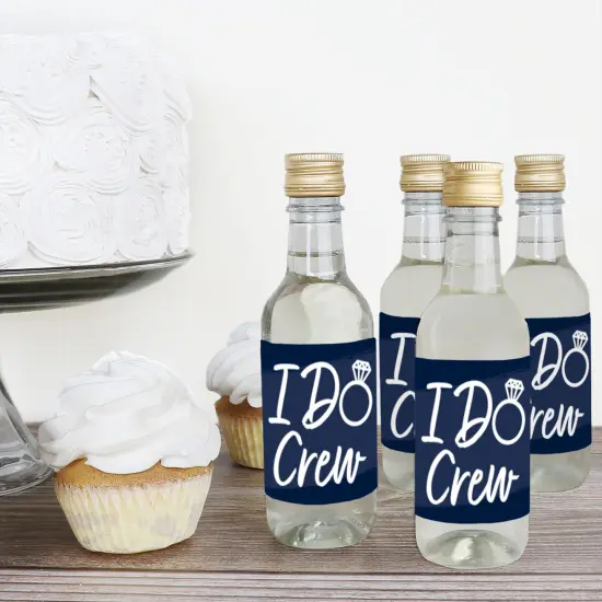 Big Dot of Happiness Navy Blue Elegantly Simple - Mini Wine & Champagne Bottle Label Stickers - Wedding or Bridal Shower Guest Party Favor Gift 16 Ct {4}