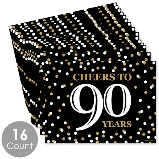 Big Dot of Happiness Adult 90th Birthday - Gold - Party Table Decorations - Birthday Party Placemats - Set of 16 {4}