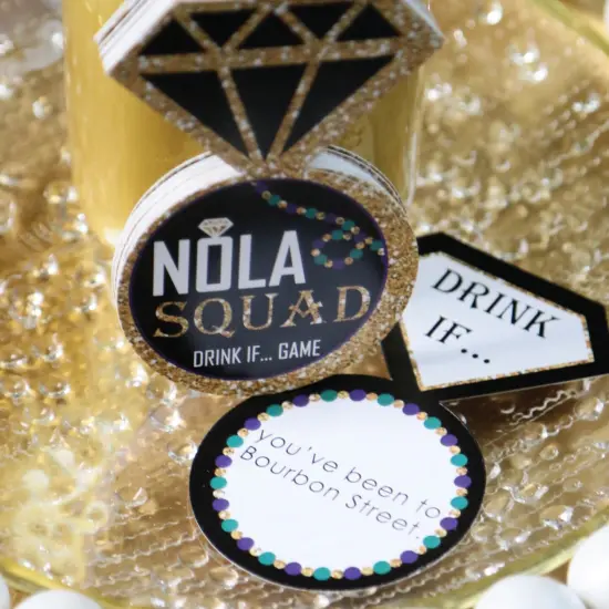 Big Dot of Happiness Drink If Game - Nola Bride Squad - New Orleans Bachelorette Party Game - 24 Count {6}