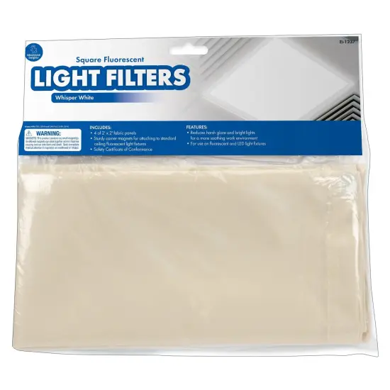 Classroom Light Filters, 2' x 2', Whisper White, Set of 4 {1}