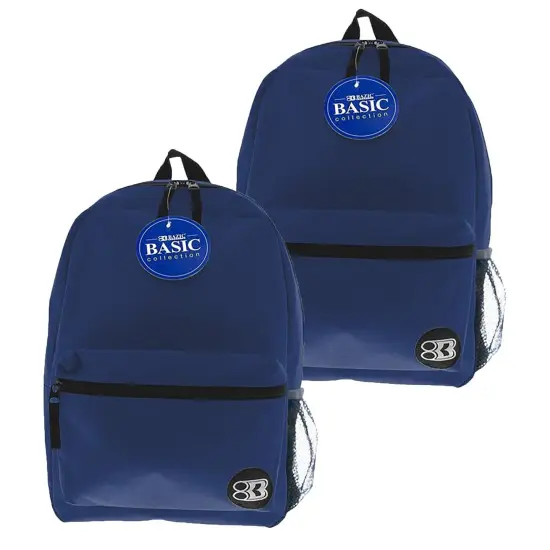 16" Basic Backpack, Navy Blue, Pack of 2 {1}