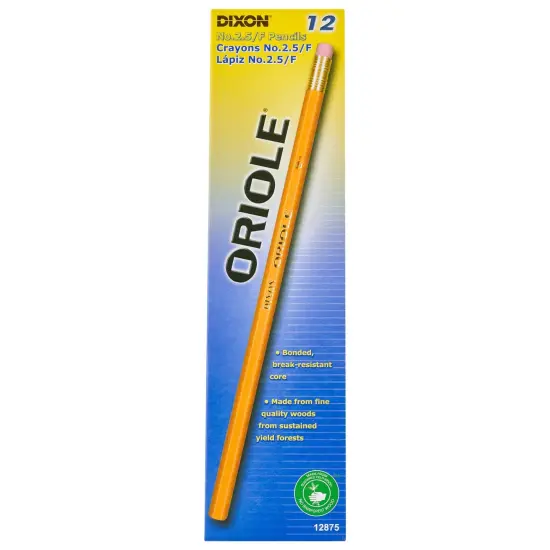 Pencils, No. 2.5 Medium Yellow, Unsharpened, 12 Per Box, 6 Boxes {5}