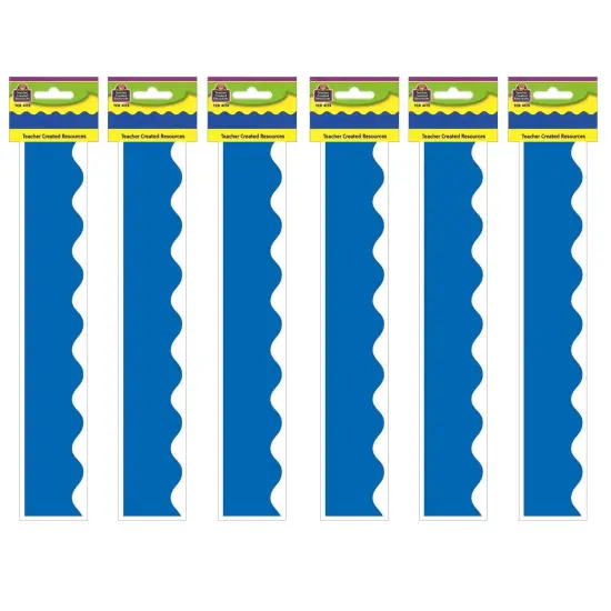 Blue Scalloped Border Trim, 35 Feet Per Pack, 6 Packs {1}
