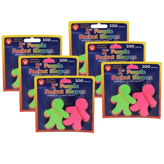Pocket Shapes, 2" People, 100 Per Pack, 6 Packs {1}