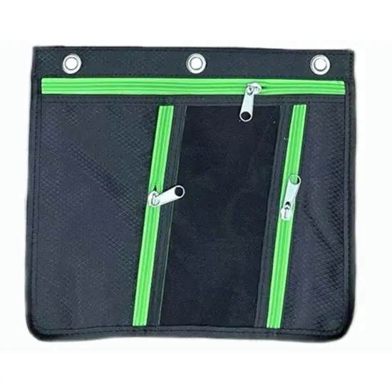 Expanding Pencil Pouch, 3 Pocket, 11"W x 9.5"H x 1"D, Assorted Colors, Pack of 24 {4}