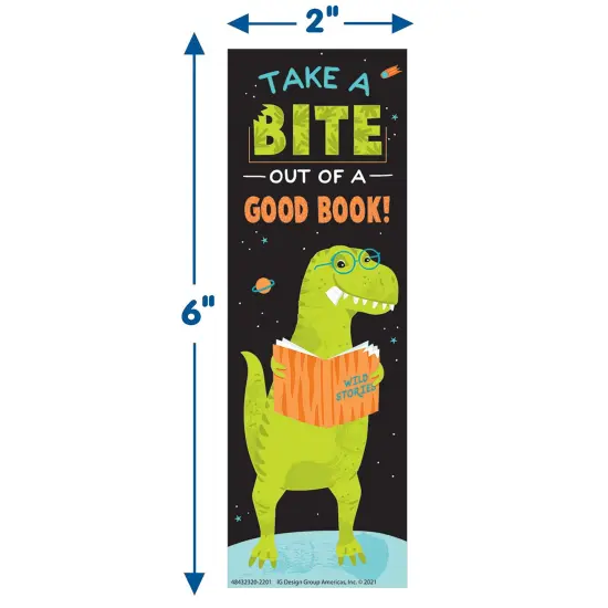 Dinosaur Take A Bite Out Of A Good Book Bookmarks, 36 Per Pack, 6 Packs {3}