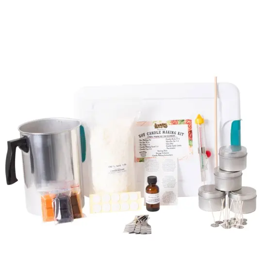 Lehman's Soy Candle Making Kit for Beginners, Complete Set, Makes four 2.5 oz Gift Size Candle Tins, Scented {1}