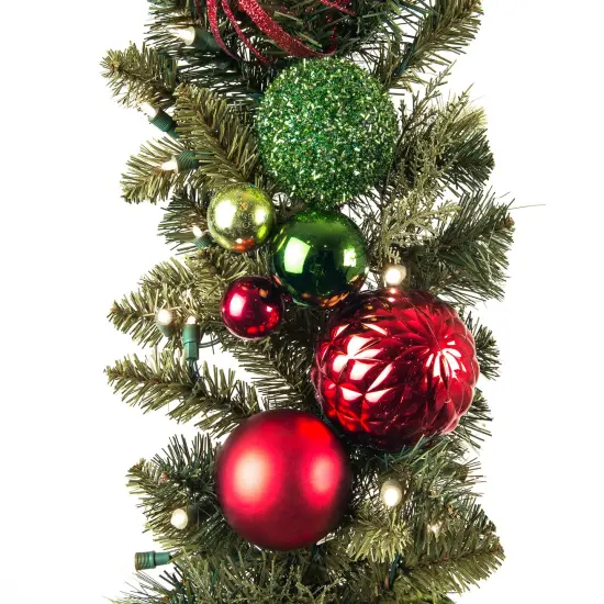 9 ft. Artificial Christmas Garland with Lights - Festive Holiday {3}