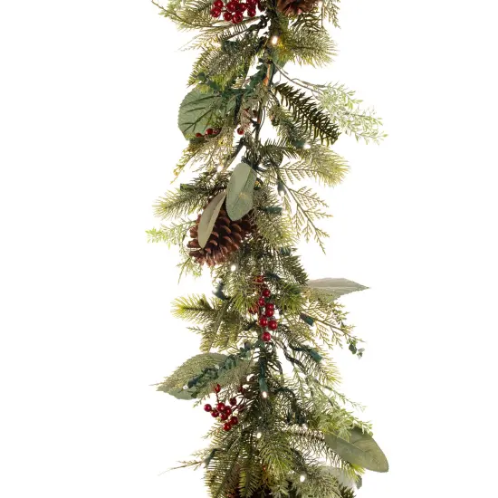 9 ft. Artificial Christmas Garland with Lights - Winter Frost {1}