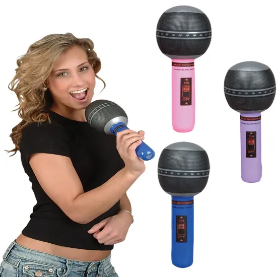 Inflatable Pop Star Singer Prop Microphone Costume Accessory {1}