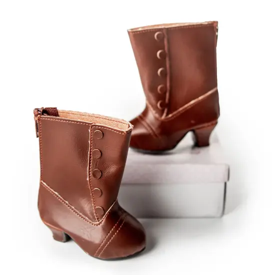 The Queen's Treasures 18 Inch Doll 1890's Style Brown Boots Plus Shoe Box {3}