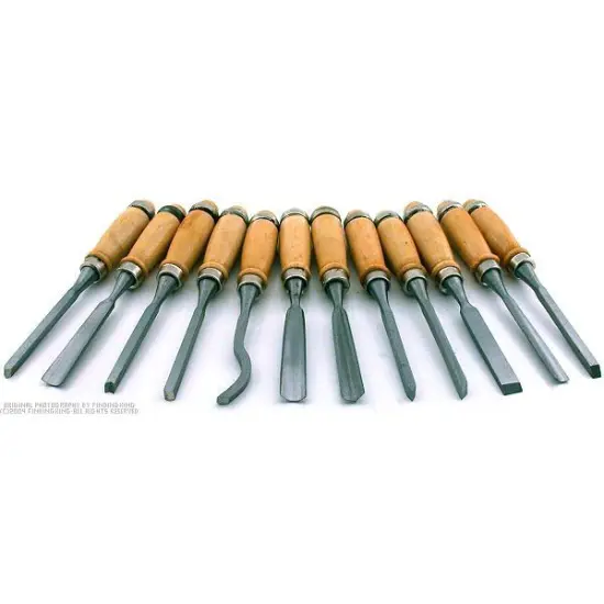 SE 7712WC Professional 12-Piece Wood Carving Chisel Set {1}