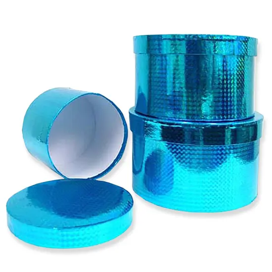 Classic Round Gift Box - Blue / 3 pc. Set {1}