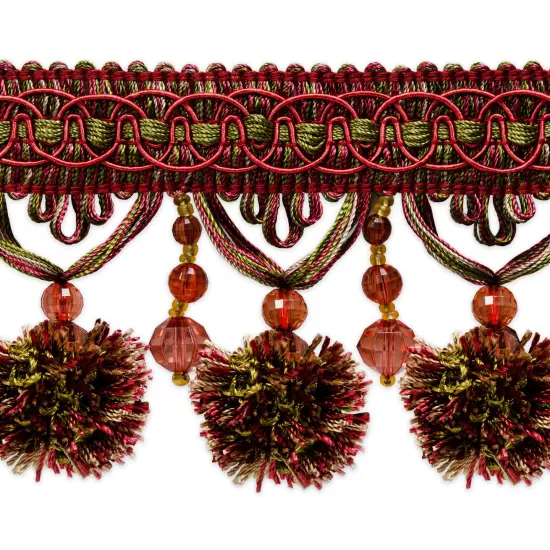 Zoe Ball & Bead Tassel Fringe Copper/ Seafoam {2}