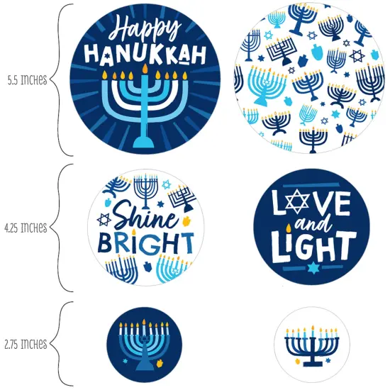Big Dot of Happiness Hanukkah Menorah - Chanukah Holiday Party Giant Circle Confetti - Party Decorations - Large Confetti 27 Count {3}