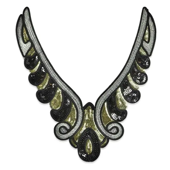Glamorous Flourish Sequin Collar Applique 11" x 9"Sequin Collar {1}