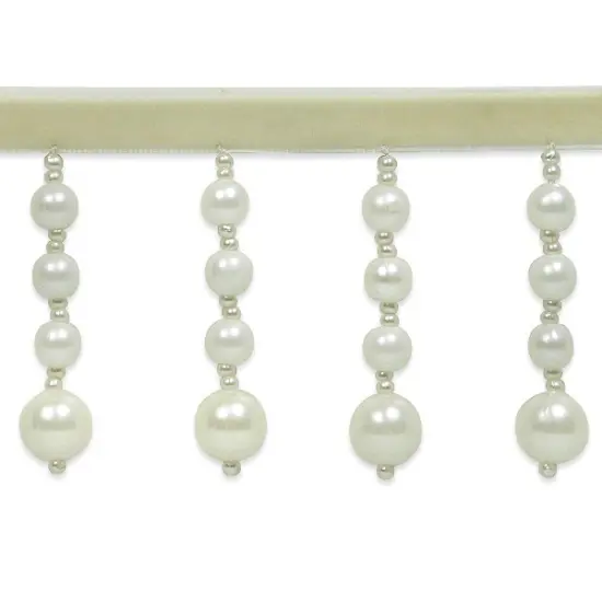 2 5/8" Pearl Beaded Ball Fringe {1}