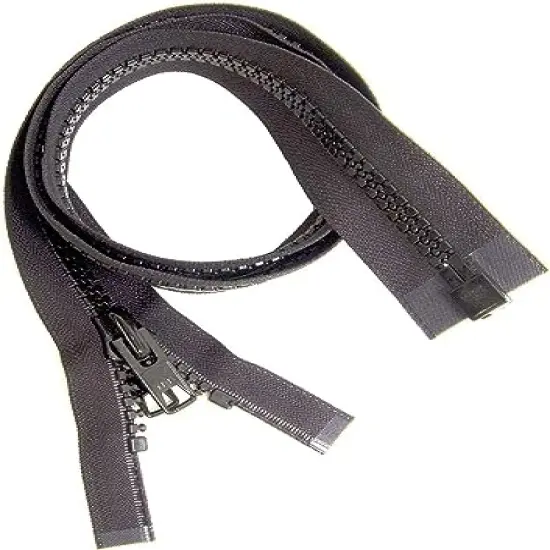 #10 Heavy Duty Marine Grade YKK Separating Zipper - Metal Tab Slider - Color Black - Choose Your Length - Made in The United States (1 Zipper Per Pack) (96" Inches) {1}