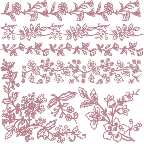 Decor Stamp-Bold Branches-12"x12" sheet size, total 7 pcs {1}