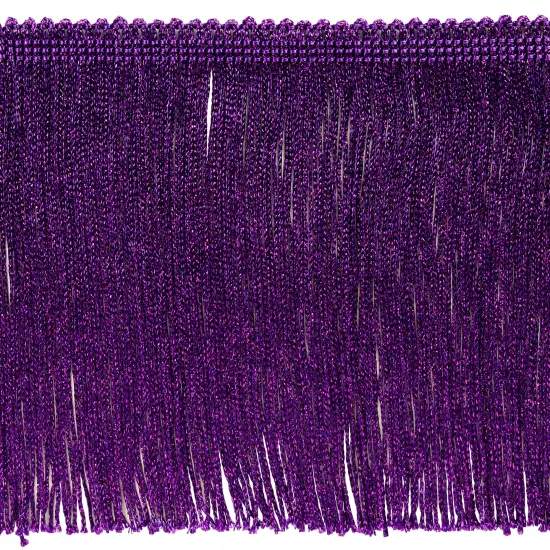 6" Metallic Chainette Fringe Trim Purple {1}