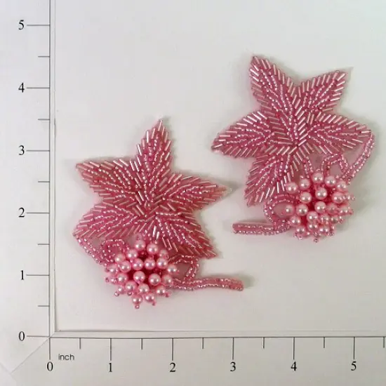 3D Beaded Flower Applique/Patch Pack of 2 Black {2}
