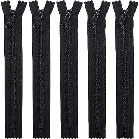 YKK Black #4.5 Handbag &ndash; Extra-Long Pull Zipper (5 Zippers Per Pack) (18" Inches) {1}