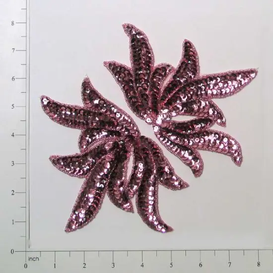 Lotus Sequin Applique/Patch Pack of 2 Mauve {1}