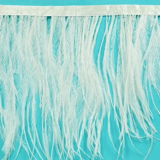 Natural Ostrich Feather Trim {2}