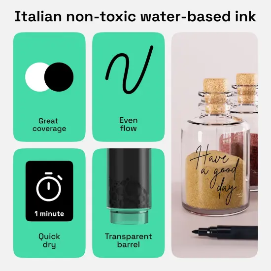 2 Gold Acrylic Paint Pens for Rock Ceramic Wood Glass Metal Fabric Plastic - 0.7mm Metallic Paint Markers Ideal for Scrapbooking DIY Crafts Art Projects {3}